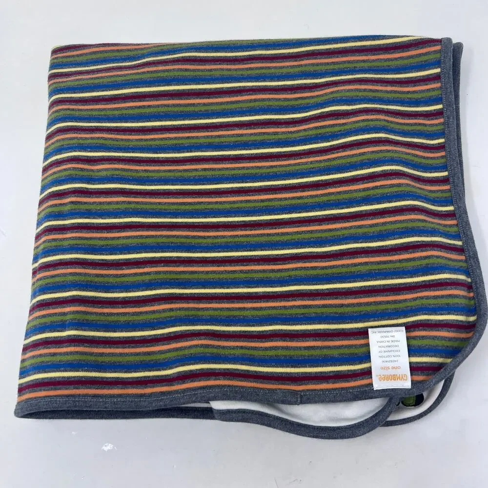 Gymboree Blanket Panda Bamboo‎ Stripes Reversible Cotton Baby Throw 2007